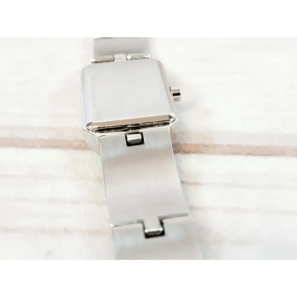 FOSSIL ES2160 Woman's Stainless Black Dial Crystal Accent Watch W/New Battery